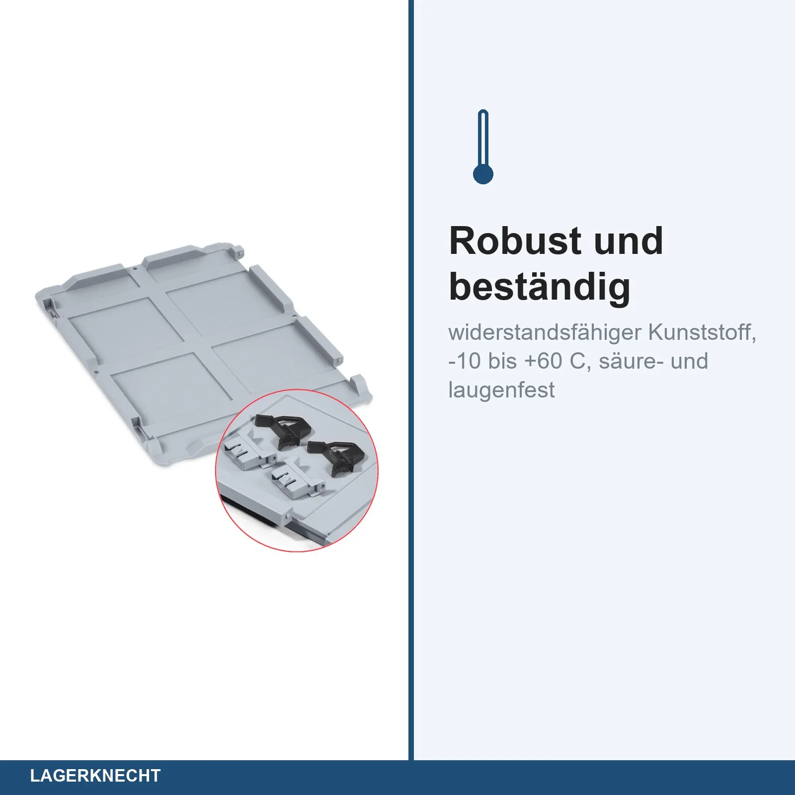 Scharnierdeckel Set Eurobox NextGen – 400 x 300, inkl. 2 schwarze Schiebeschnappverschlüsse