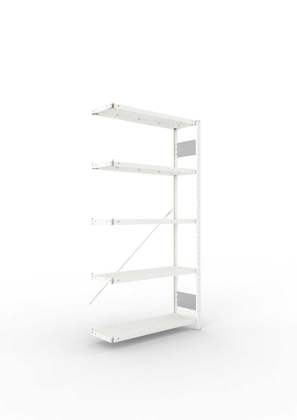 Metallregal Pro-Flex Stecksystem Anbauregal – 200×100×30 cm, 150 kg, RAL 7035, 5 Böden