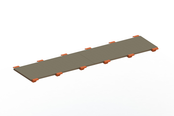 Palettenregal Spanplattenboden 3600 x 800 x 38 mm mit abgesetzten Tiefenauflagen für Palettenregal Patronum