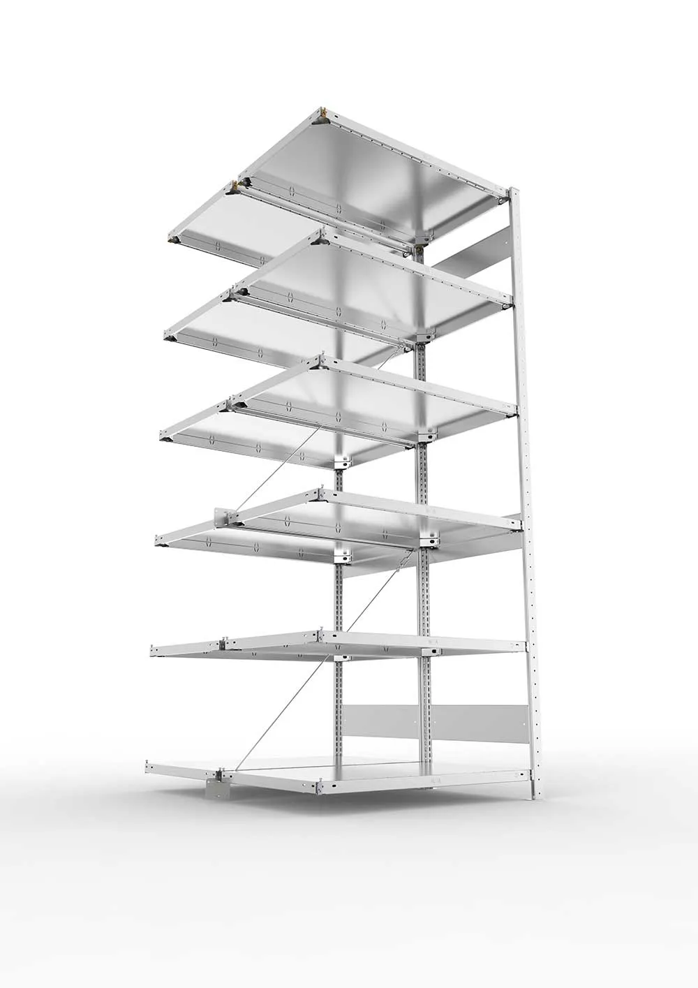 Metallregal Pro-Max Stecksystem Doppelanbauregal – 250×100×60 cm, 150 kg, verzinkt