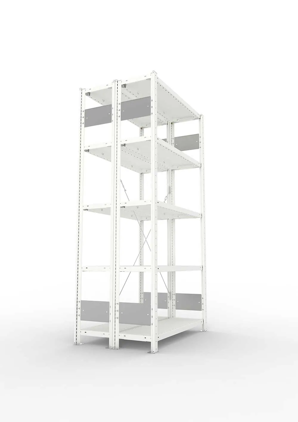 Metallregal Pro-Flex Stecksystem Doppelgrundregal – 200×100×30 cm, 150 kg, RAL 7035