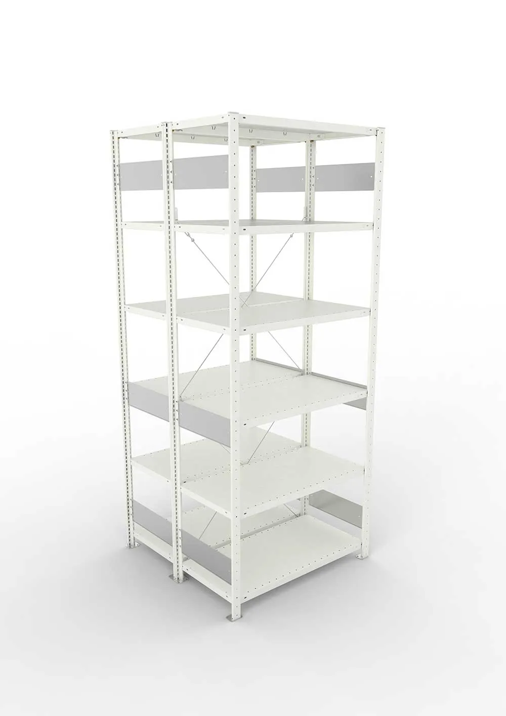 Metallregal Pro-Flex Stecksystem Doppelgrundregal – 250×100×50 cm, 150 kg, RAL 7035