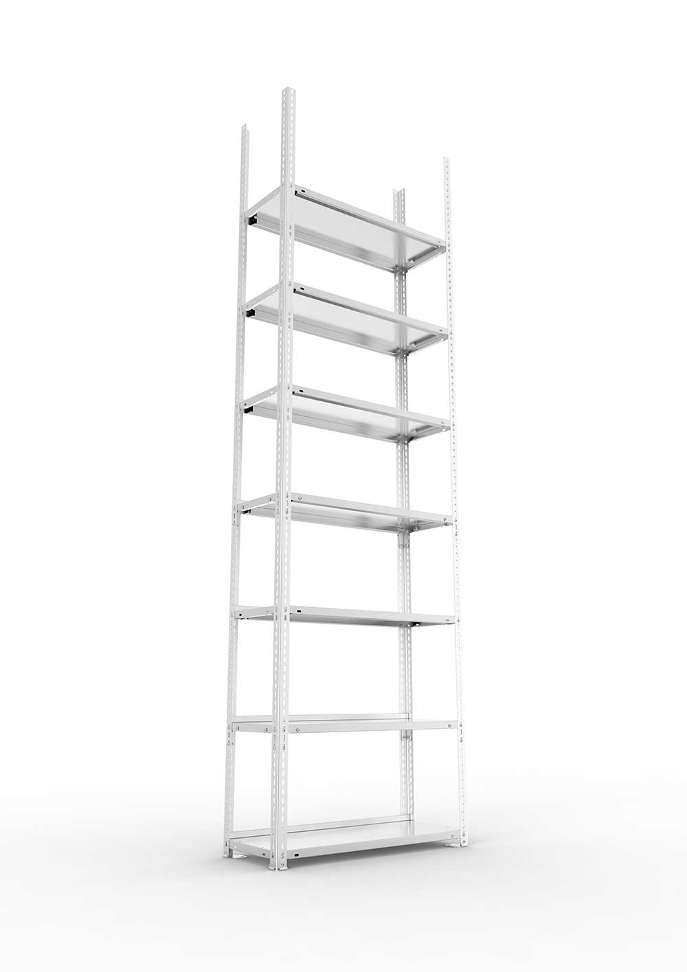 Büroregal Pro Schraubsystem Grundregal – 250×75×30 cm, verzinkt, einseitig
