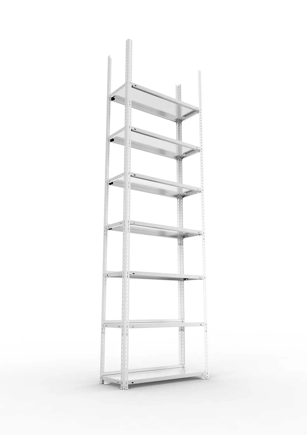 Büroregal Pro Schraubsystem Grundregal – 250×75×30 cm, verzinkt, einseitig