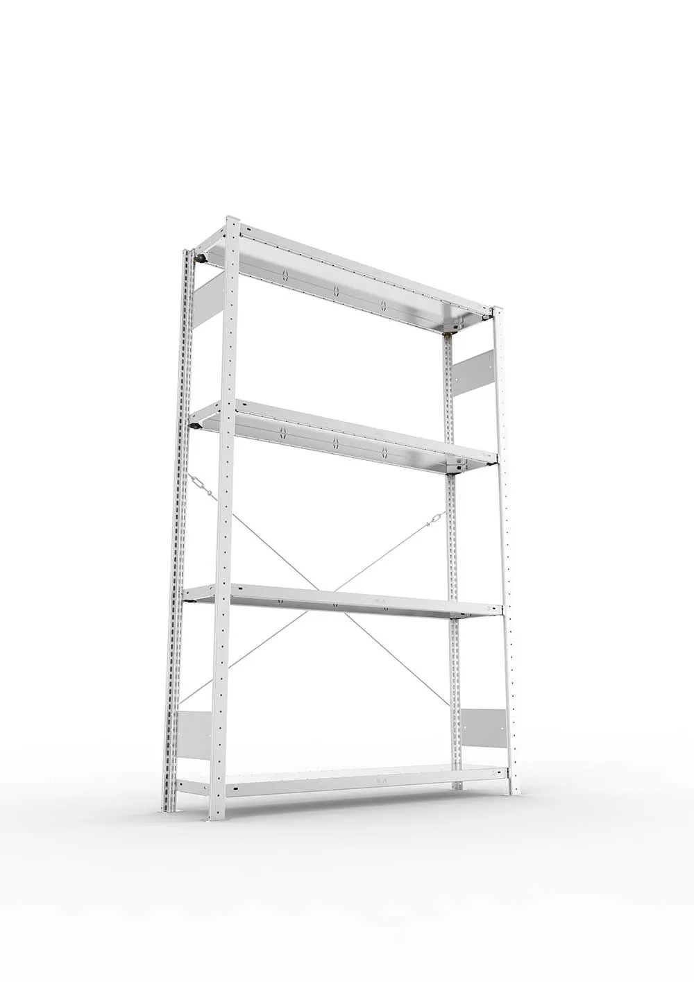 Metallregal Pro-Flex Stecksystem Grundregal – 200×130×30 cm, 230 kg, verzinkt, 4 Böden
