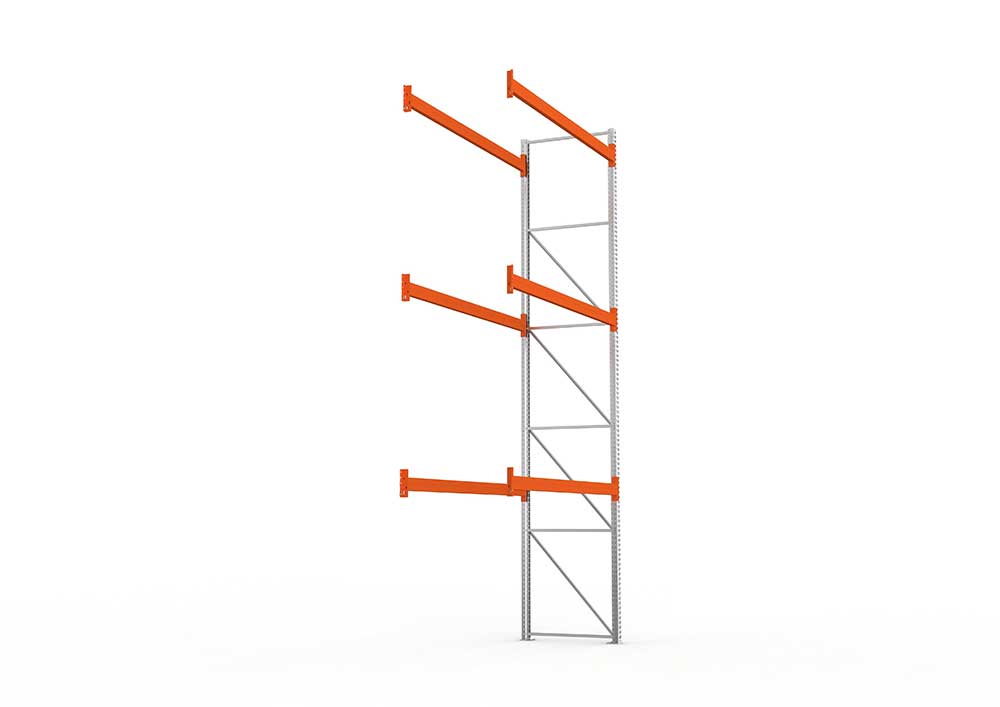 Palettenregal Anbaumodul – 550×278×110 cm, bis 1000 kg, 4 Ebenen