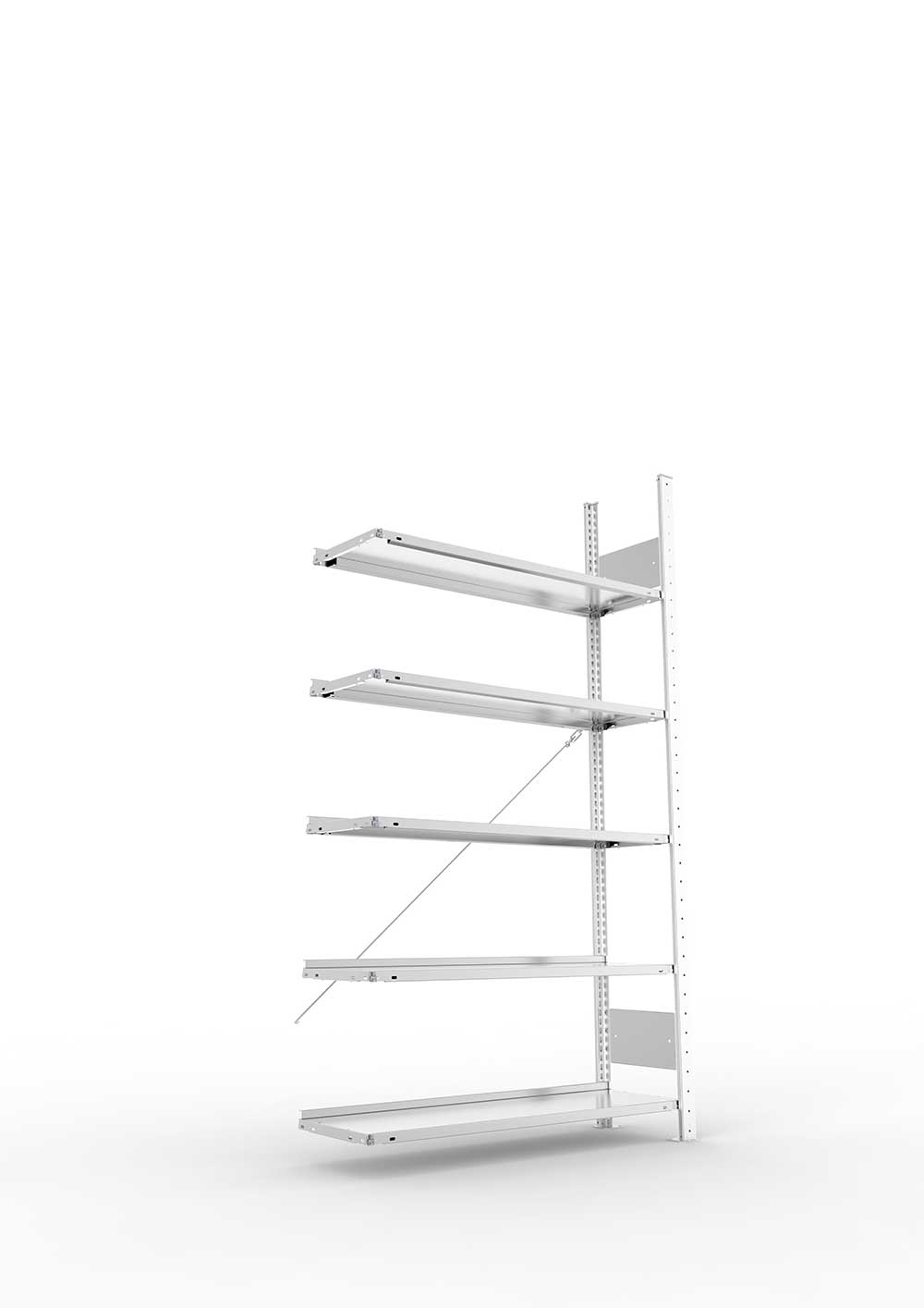 Büroregal Pro-Flex Stecksystem Anbauregal – 185×100×30 cm, verzinkt, einseitig
