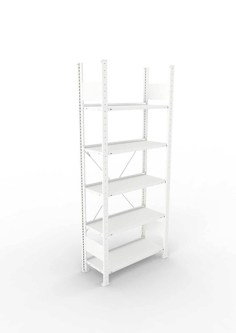 Büroregal Pro-Max Stecksystem Grundregal – 185×75×30 cm, RAL 7035, einseitig