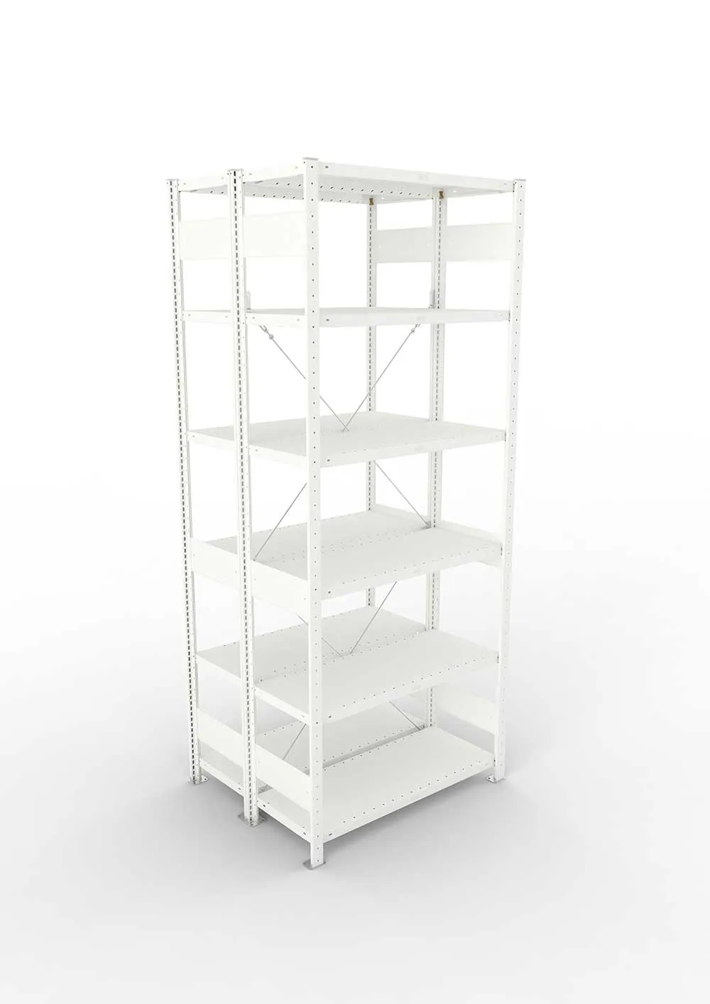 Metallregal Pro-Max Stecksystem Doppelgrundregal – 250×100×40 cm, 230 kg, RAL 7035