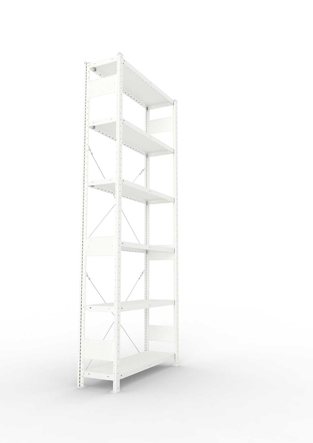 Metallregal Pro-Max Stecksystem Grundregal – 250×100×30 cm, 230 kg, RAL 7035, 6 Böden