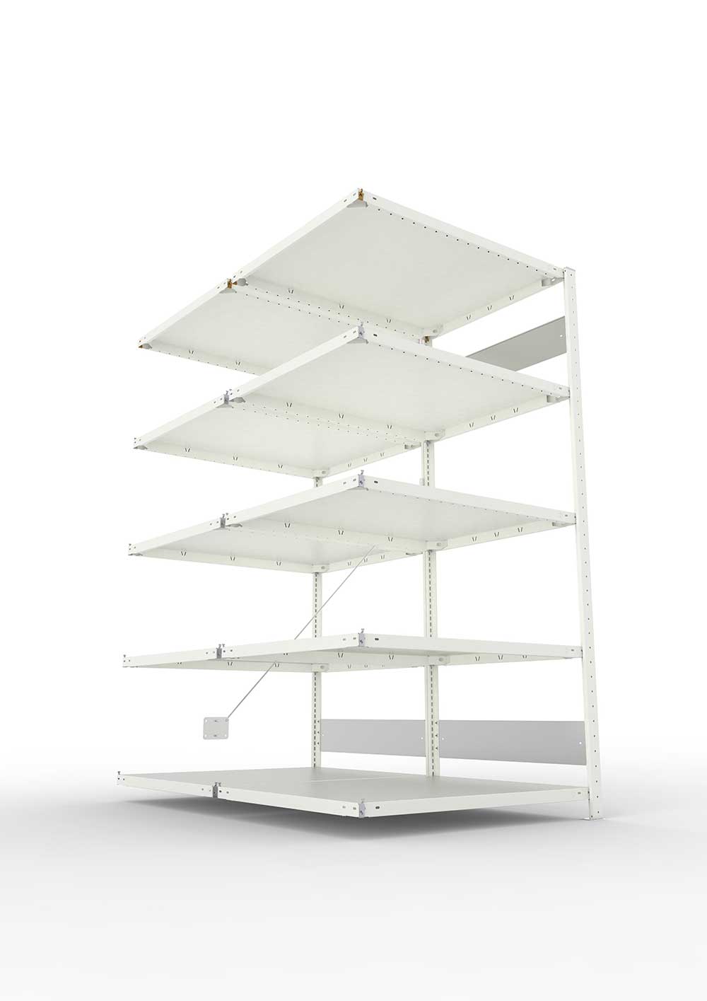 Metallregal Pro-Flex Stecksystem Doppelanbauregal – 200×100×80 cm, 230 kg, RAL 7035