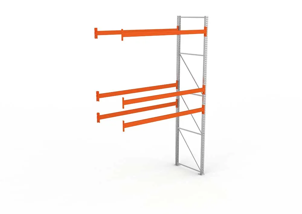 Palettenregal Anbaumodul – 440×278×110 cm, bis 800 kg, 3 Ebenen