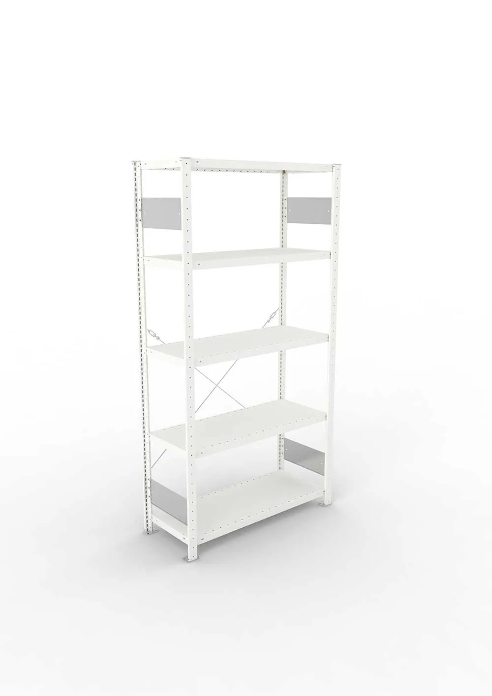 Metallregal Pro-Flex Stecksystem Grundregal – 200×100×40 cm, 230 kg, RAL 7035, 5 Böden