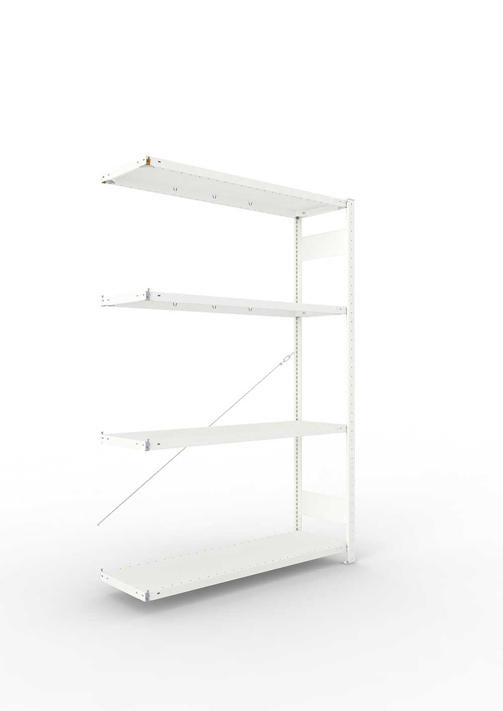 Metallregal Pro-Max Stecksystem Anbauregal – 200×130×40 cm, 230 kg, RAL 7035, 4 Böden