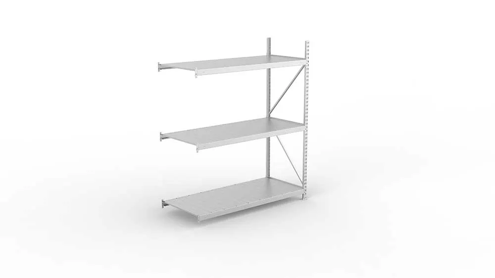 Weitspannregal Anbauregal 220×180×80 cm – Stahlpaneele, verzinkt