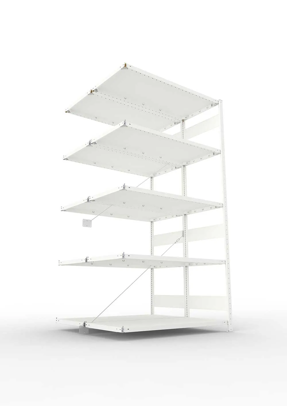 Metallregal Pro-Max Stecksystem Doppelanbauregal – 250×130×60 cm, 230 kg, RAL 7035