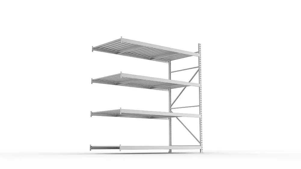 Weitspannregal  Anbauregal 2500 mm mm x 2200 mm x 1050 mm verzinkt komplett mit Stahlpaneele mit 4 Böden Weitspannregal  Lagerknecht