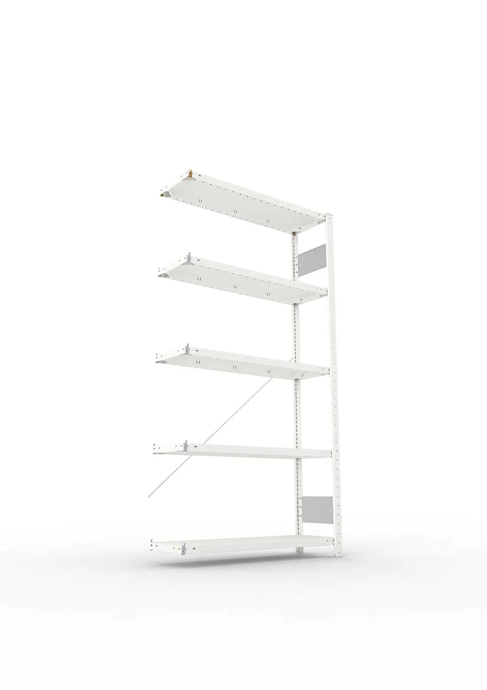 Metallregal Pro-Flex Stecksystem Anbauregal – 200×100×30 cm, 150 kg, RAL 7035, 5 Böden