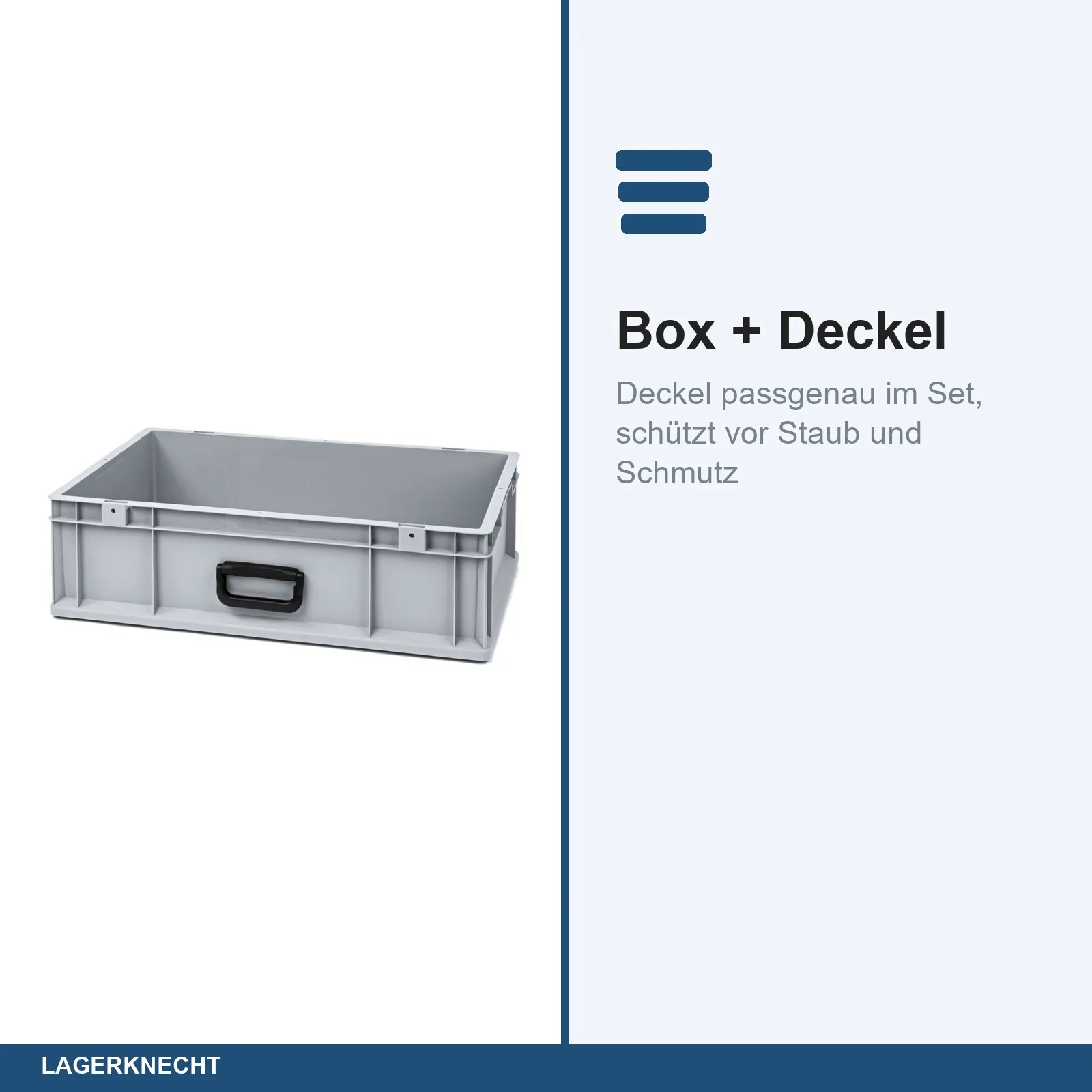 Eurobox 60x40x17 cm mit Scharnierdeckel, NextGen Portable Uno