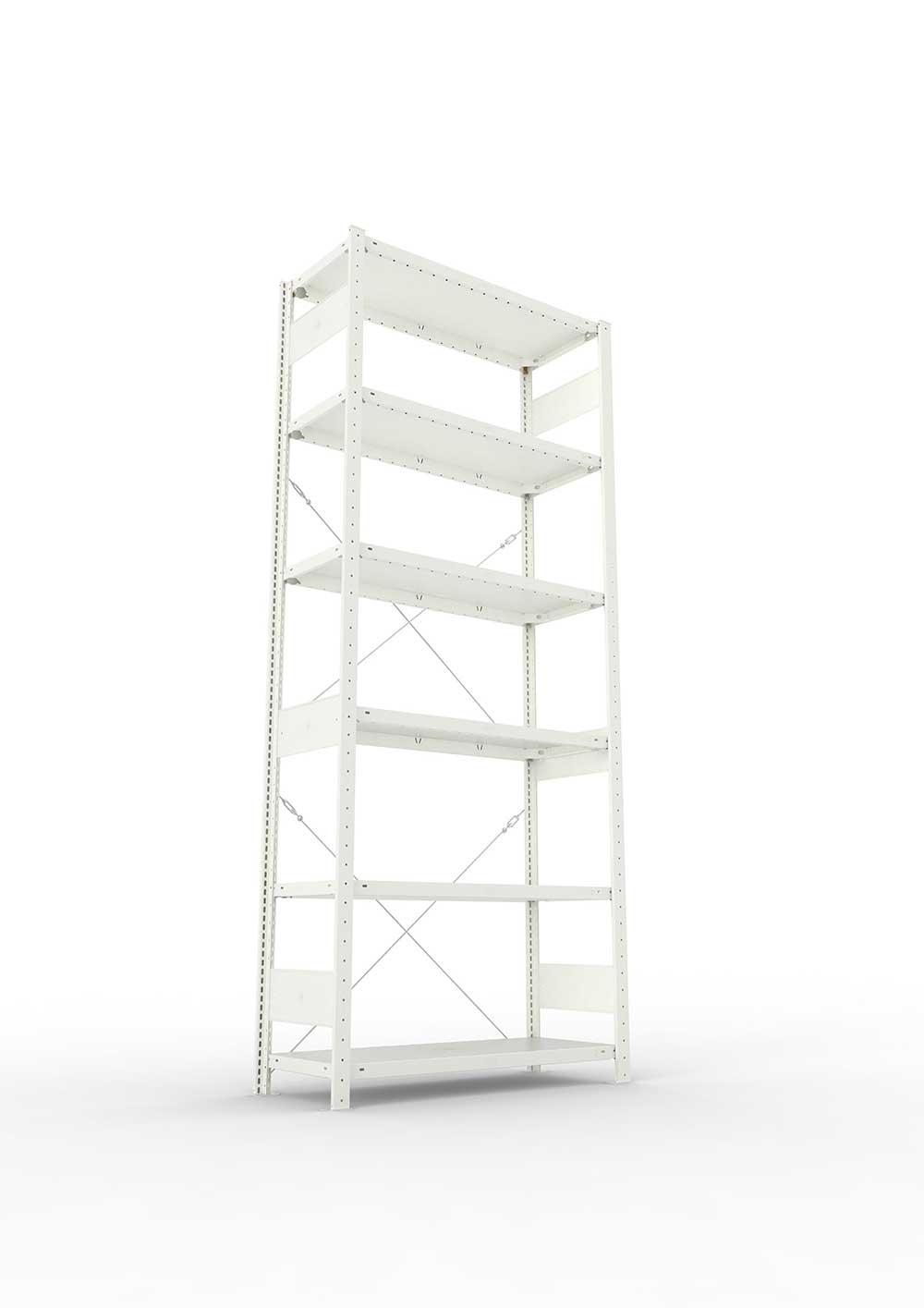 Metallregal Pro-Max Stecksystem Grundregal – 250×100×40 cm, 150 kg, RAL 7035, 6 Böden