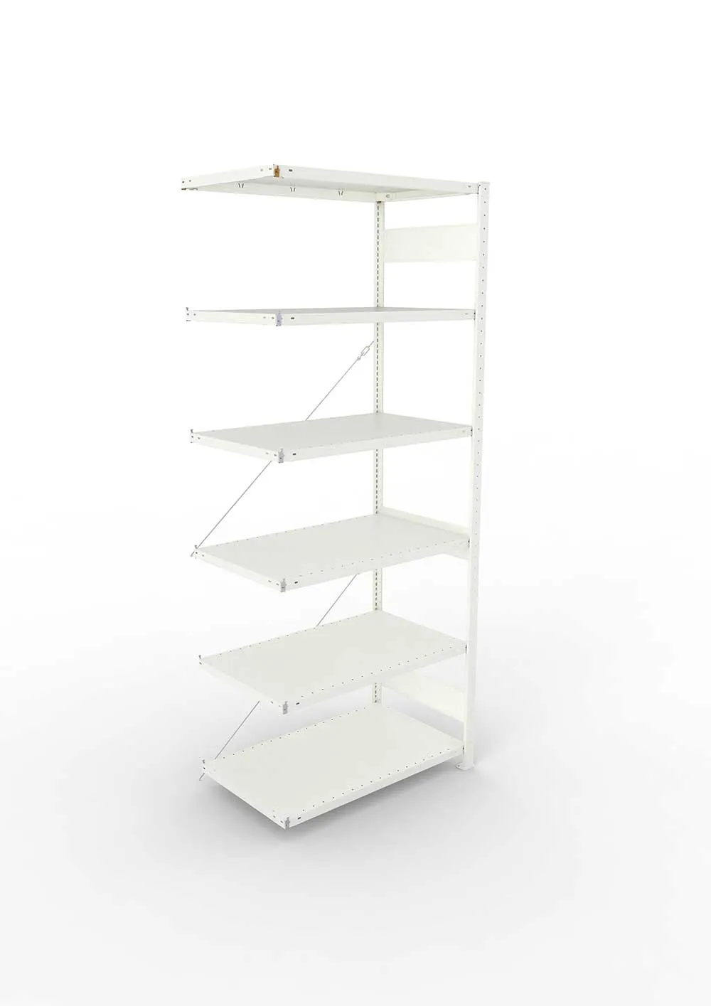 Metallregal Pro-Max Stecksystem Anbauregal – 250×100×60 cm, 150 kg, RAL 7035, 6 Böden