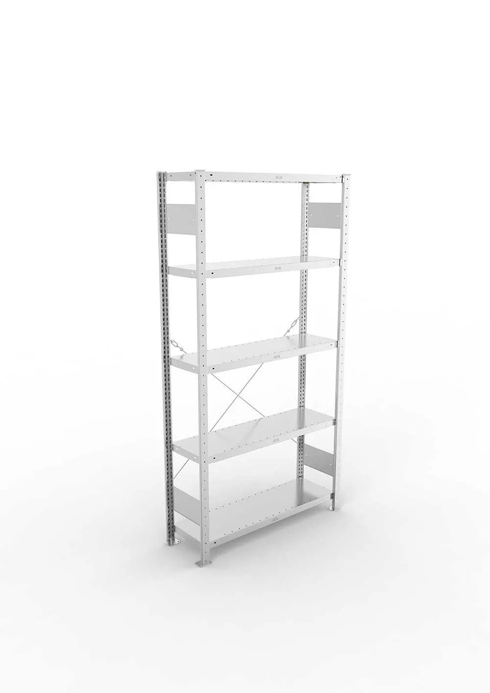 Metallregal Pro-Max Stecksystem Grundregal – 200×100×30 cm, 230 kg, verzinkt, 5 Böden