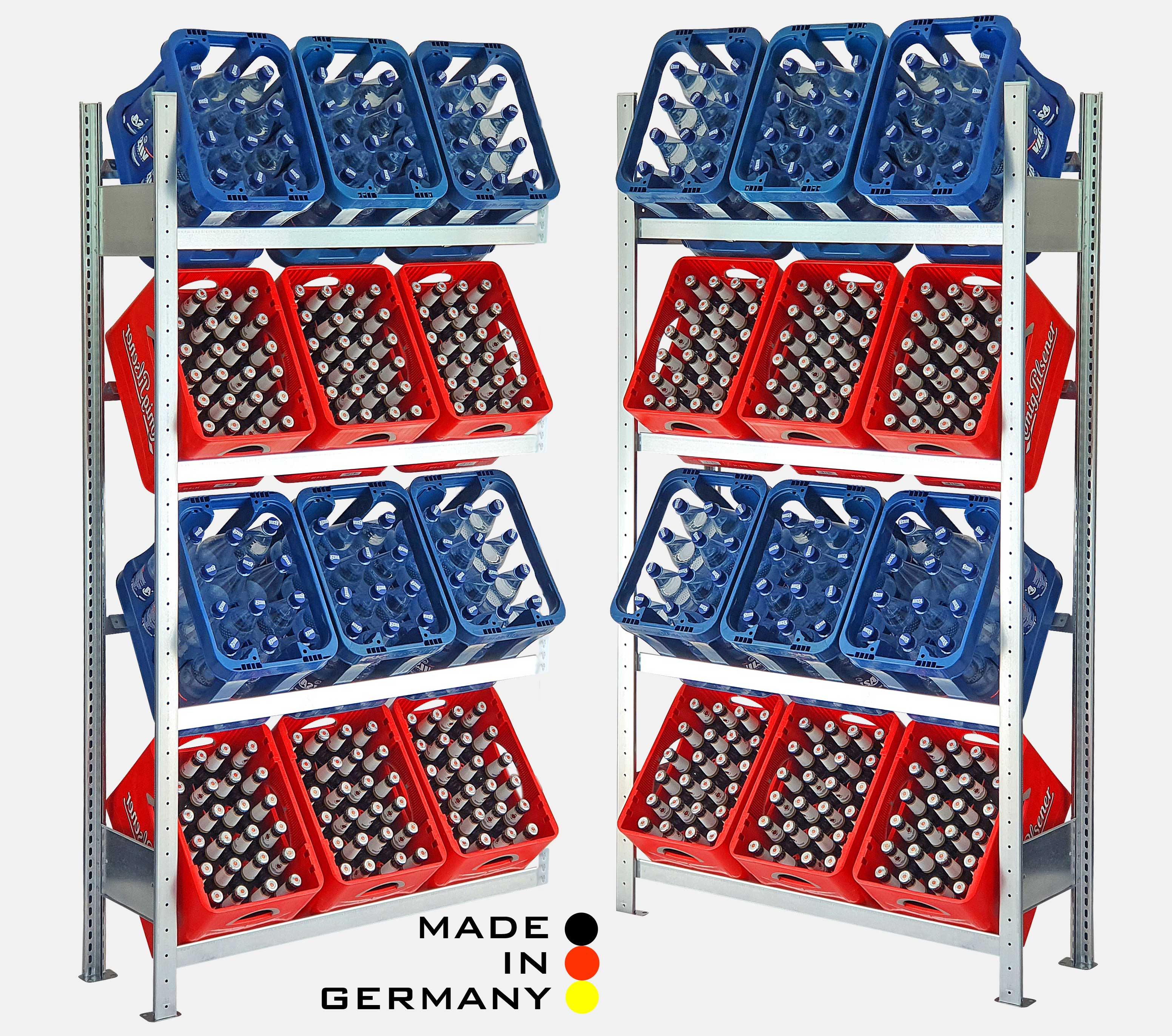 Kastenregal made in Germany 185 cm Hoch 130 cm Breit 3 Ebenen Anbauregal Ohne Fachboden