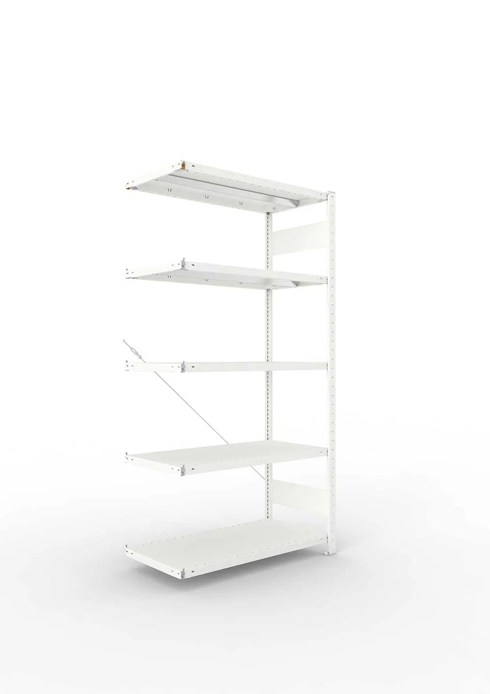Metallregal Pro-Max Stecksystem Anbauregal – 200×100×50 cm, 330 kg, RAL 7035, 5 Böden