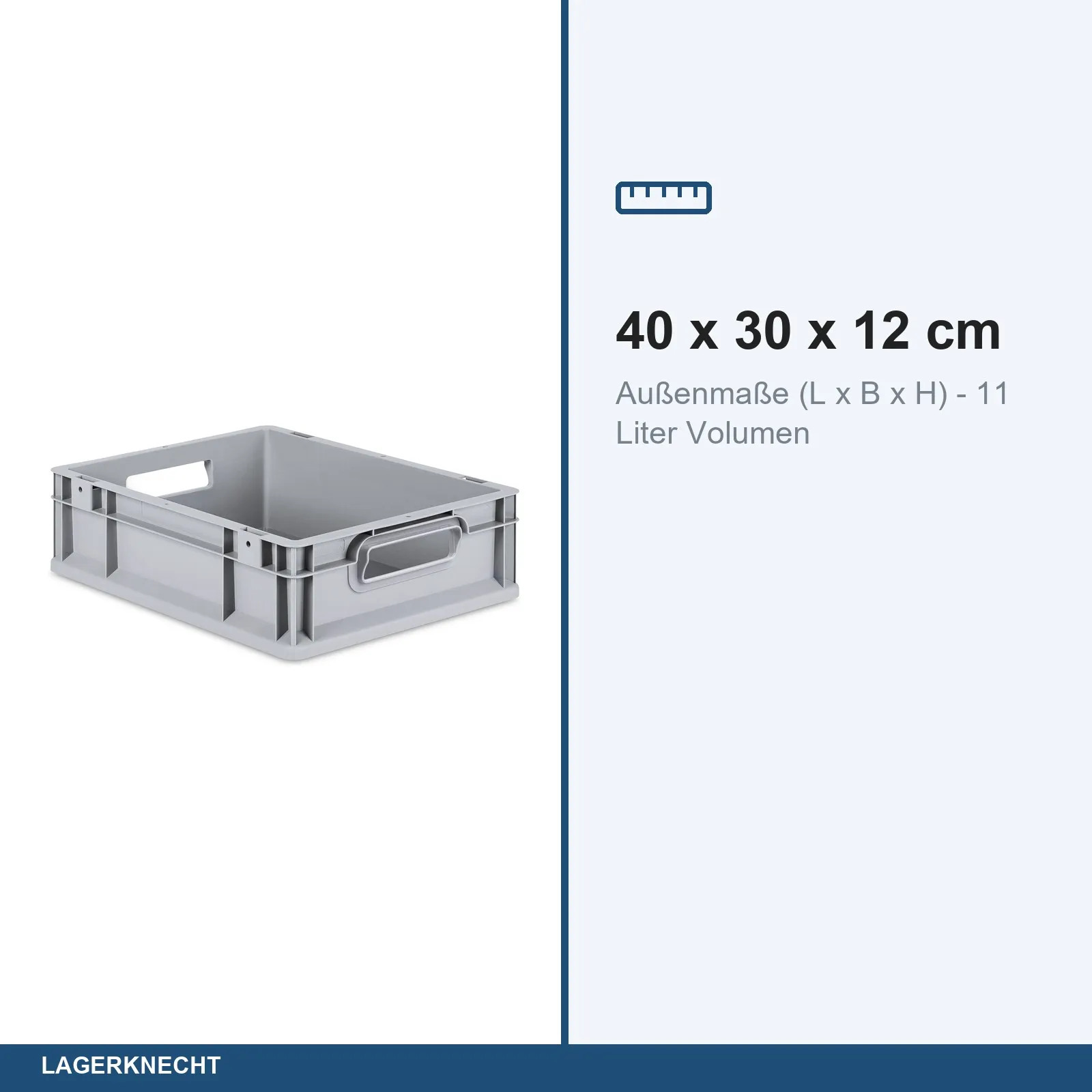 Eurobox 40x30x12 cm mit Scharnierdeckel, NextGen