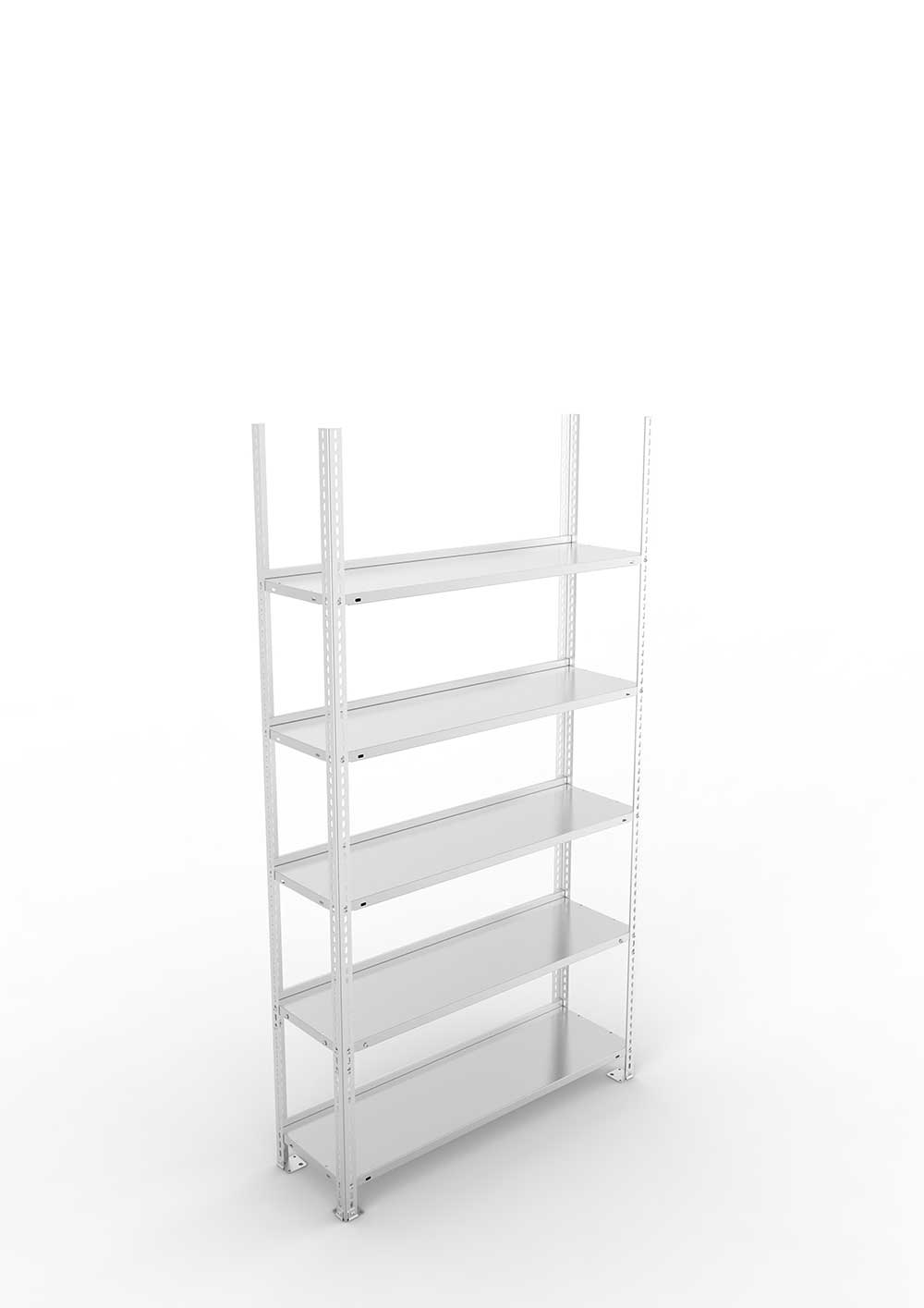 Büroregal Pro Schraubsystem Grundregal – 185×100×30 cm, verzinkt, einseitig