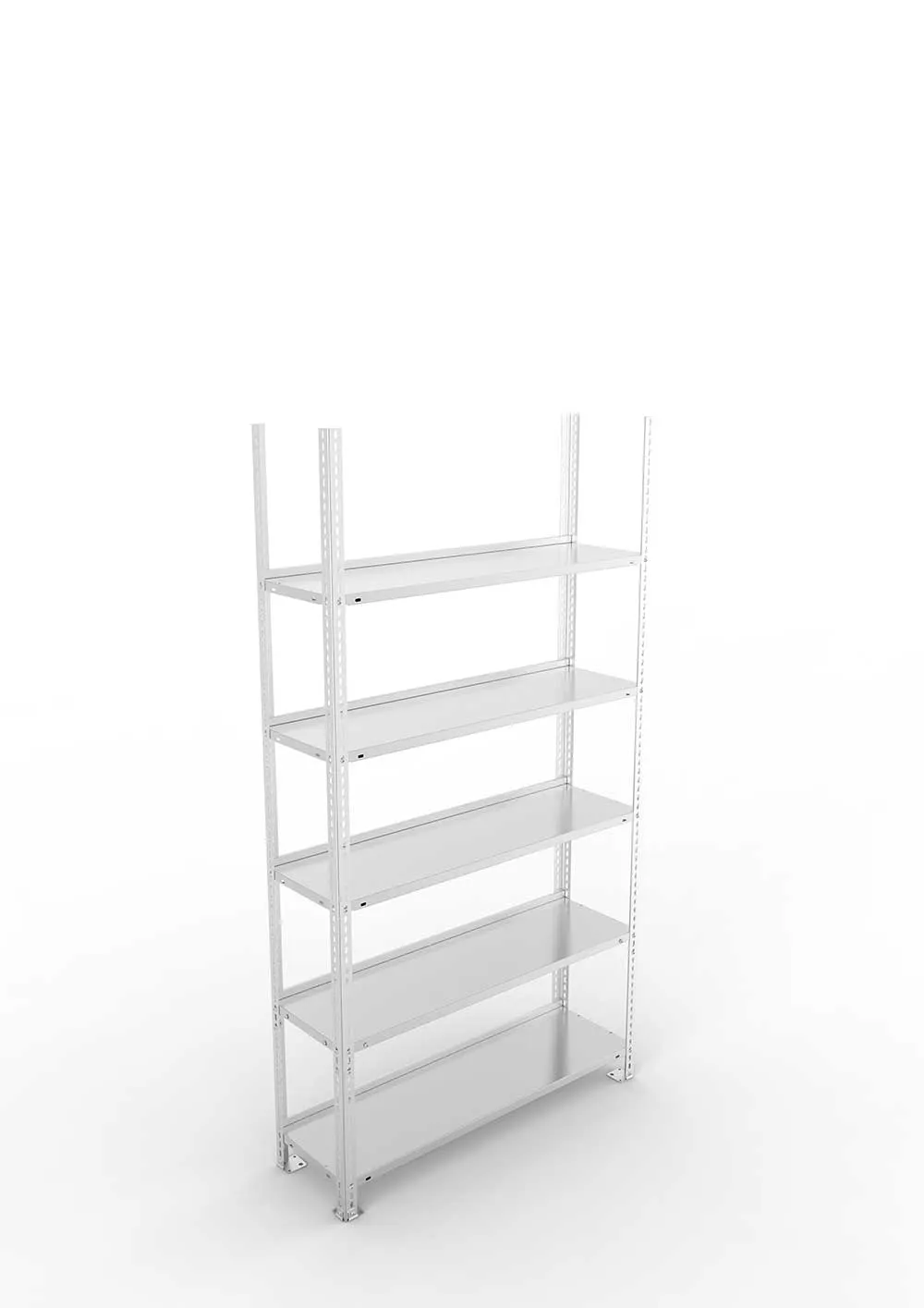 Büroregal Pro Schraubsystem Grundregal – 185×100×30 cm, verzinkt, einseitig