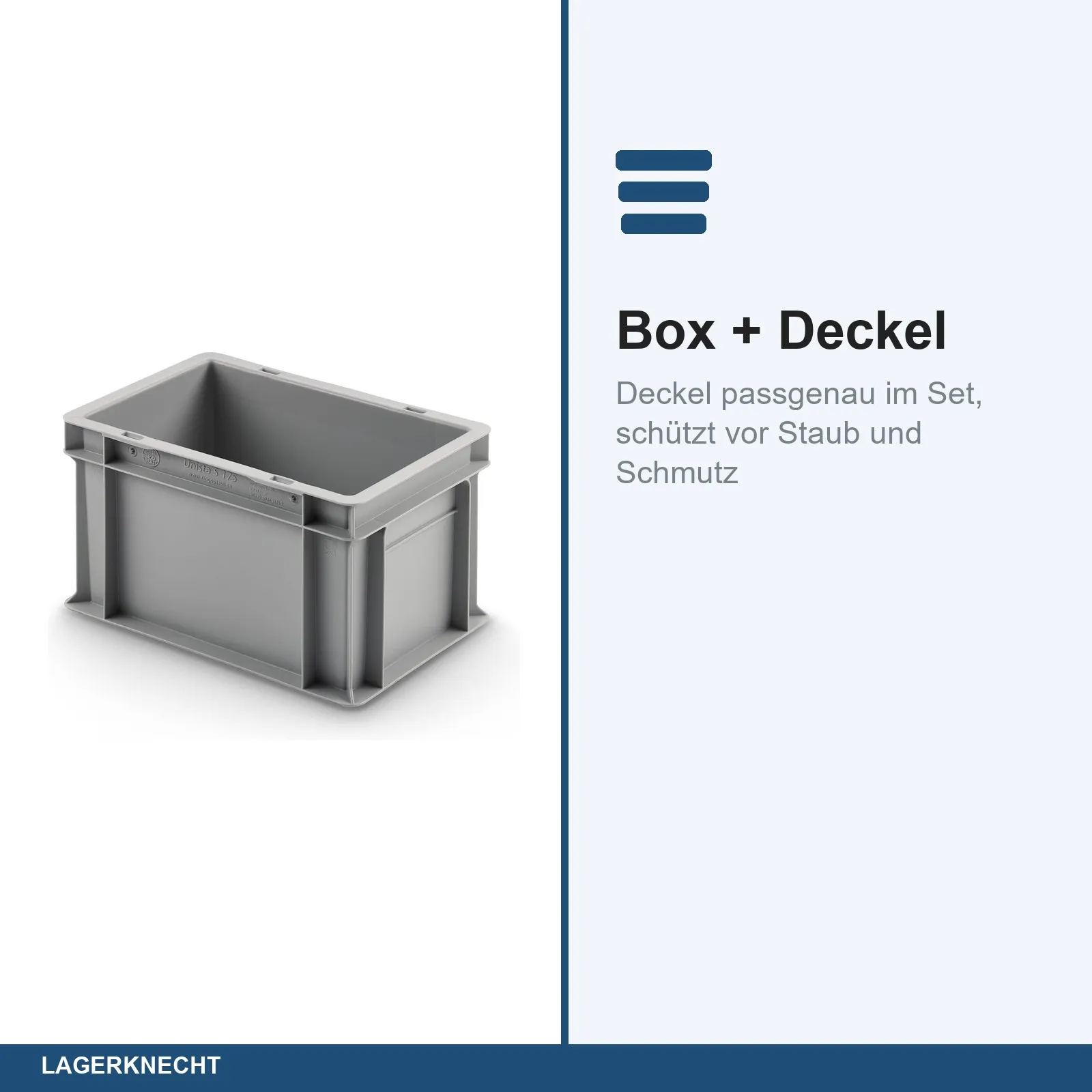 Eurobox 30x20x17 cm mit Auflagedeckel, UNISTA