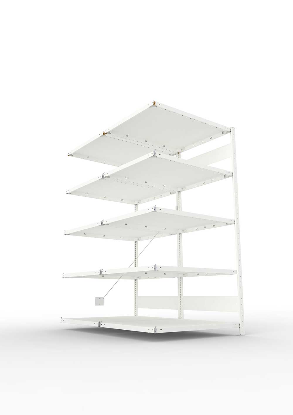 Metallregal Pro-Max Stecksystem Doppelanbauregal – 200×100×80 cm, 230 kg, RAL 7035