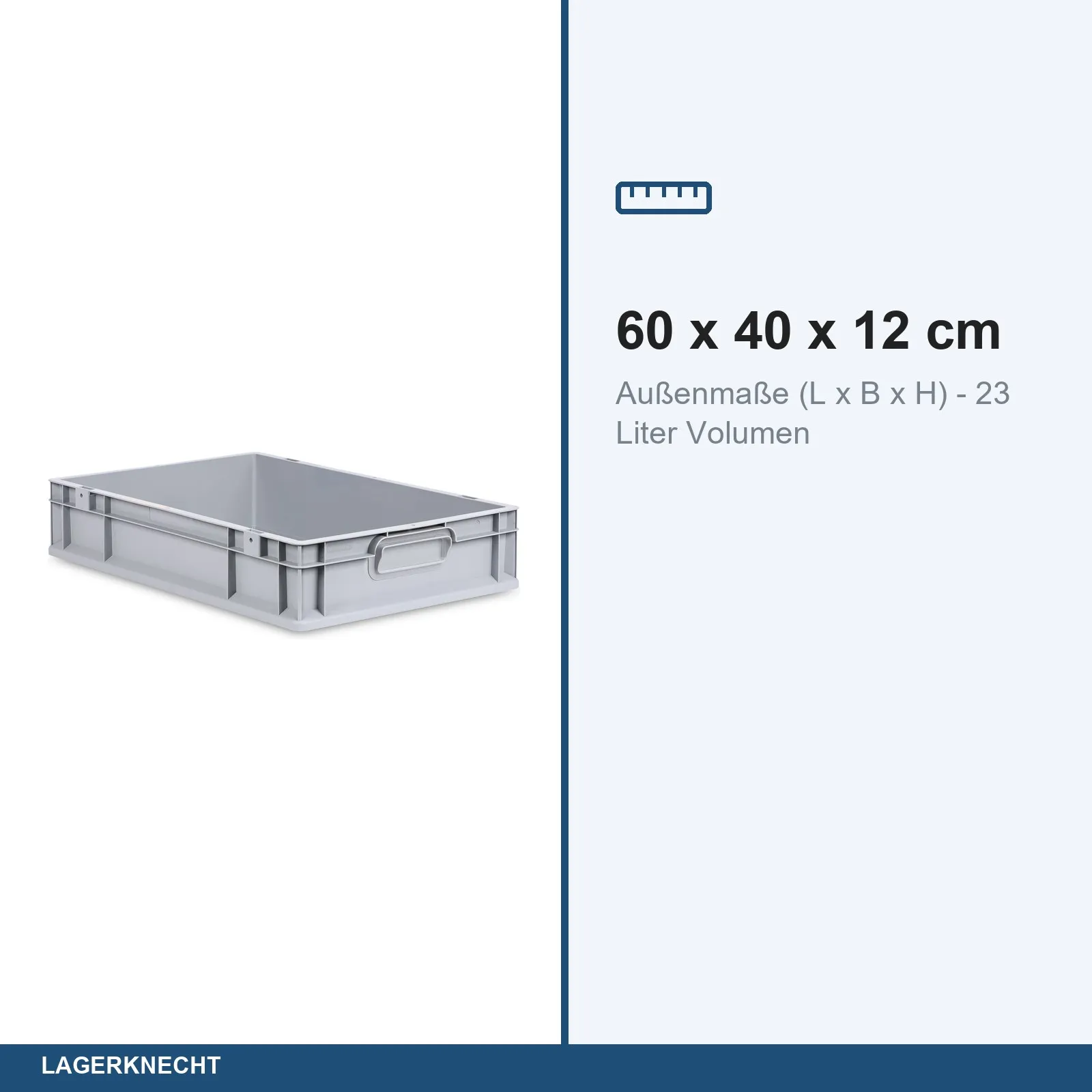 Eurobox 60x40x12 cm mit Scharnierdeckel, NextGen