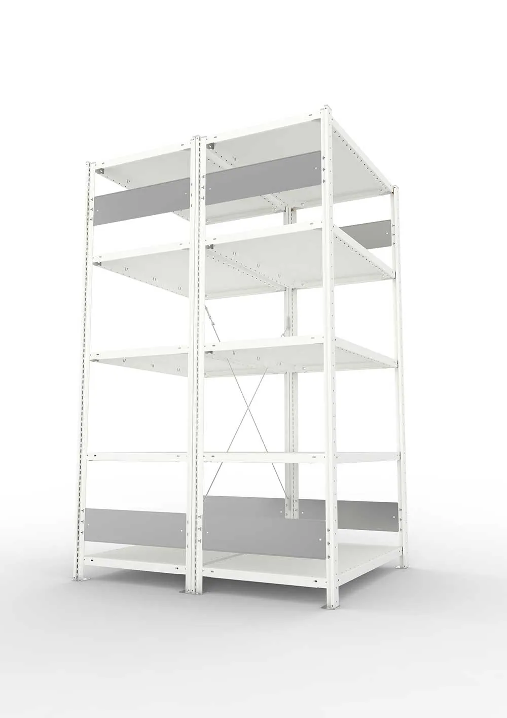 Metallregal Pro-Flex Stecksystem Doppelgrundregal – 200×100×60 cm, 150 kg, RAL 7035