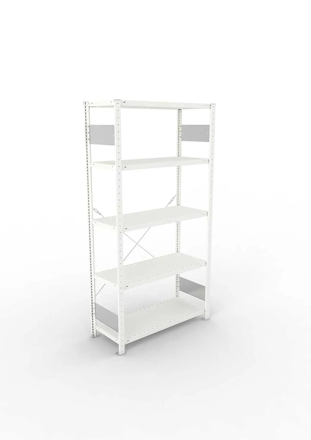 Metallregal Pro-Flex Stecksystem Grundregal – 200×100×40 cm, 150 kg, RAL 7035, 5 Böden