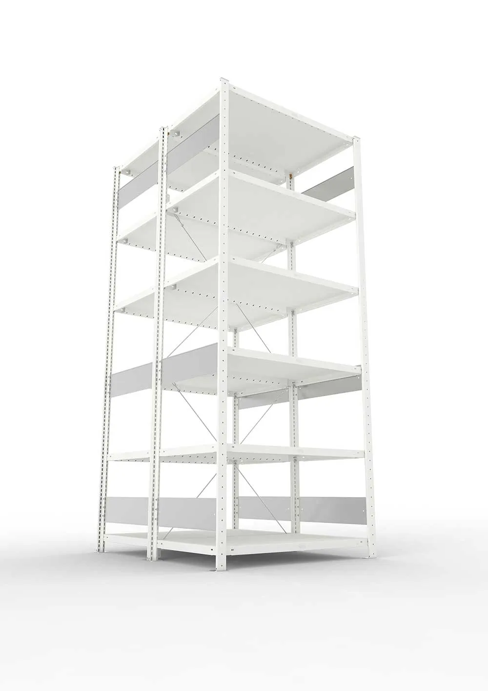 Metallregal Pro-Flex Stecksystem Doppelgrundregal – 250×100×50 cm, 230 kg, RAL 7035