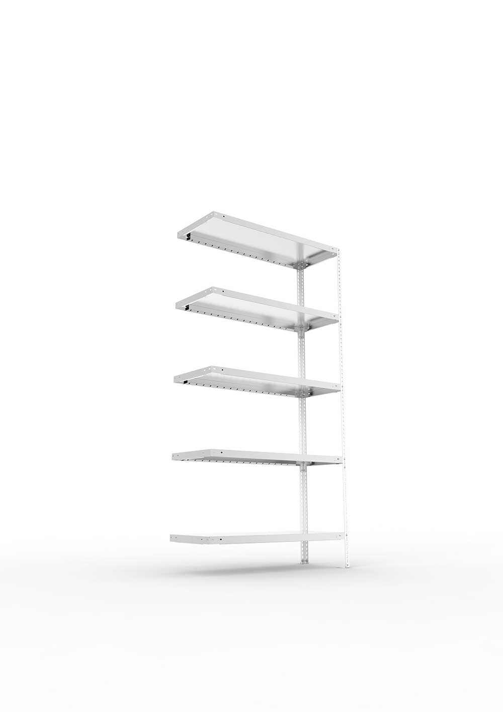 Kellerregal Pro Schraubsystem Anbauregal 200×100×40 cm, 100 kg, 5 Böden, verzinkt