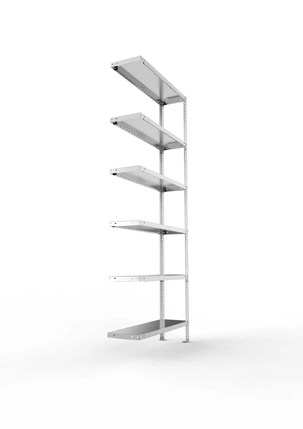 Kellerregal Pro Schraubsystem Anbauregal 250×100×30 cm, 100 kg, 6 Böden, verzinkt