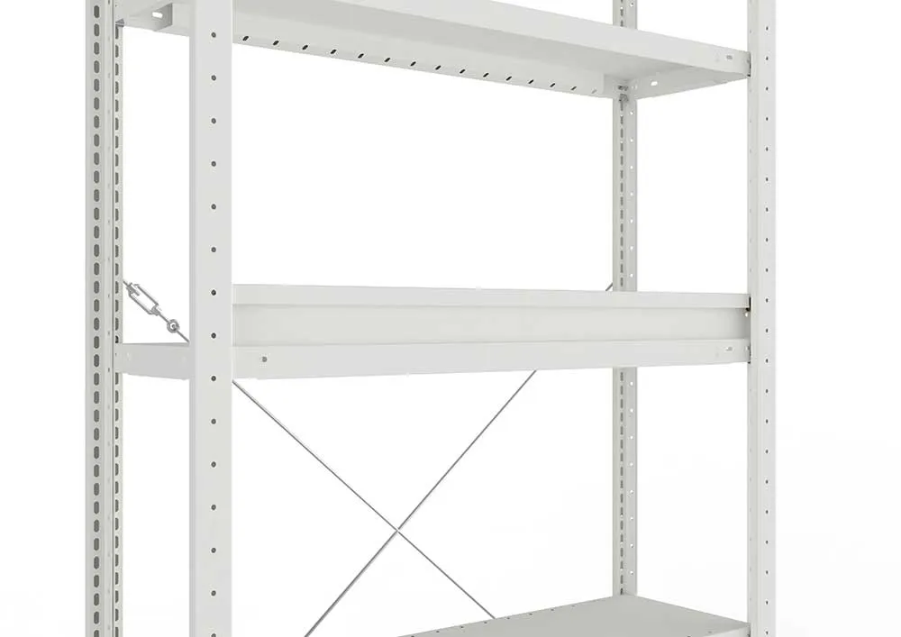 Metallregal Steck Schüttgutleiste 1000 x 75 RAL 7035 kpl. mit Sicherheitsumschlag