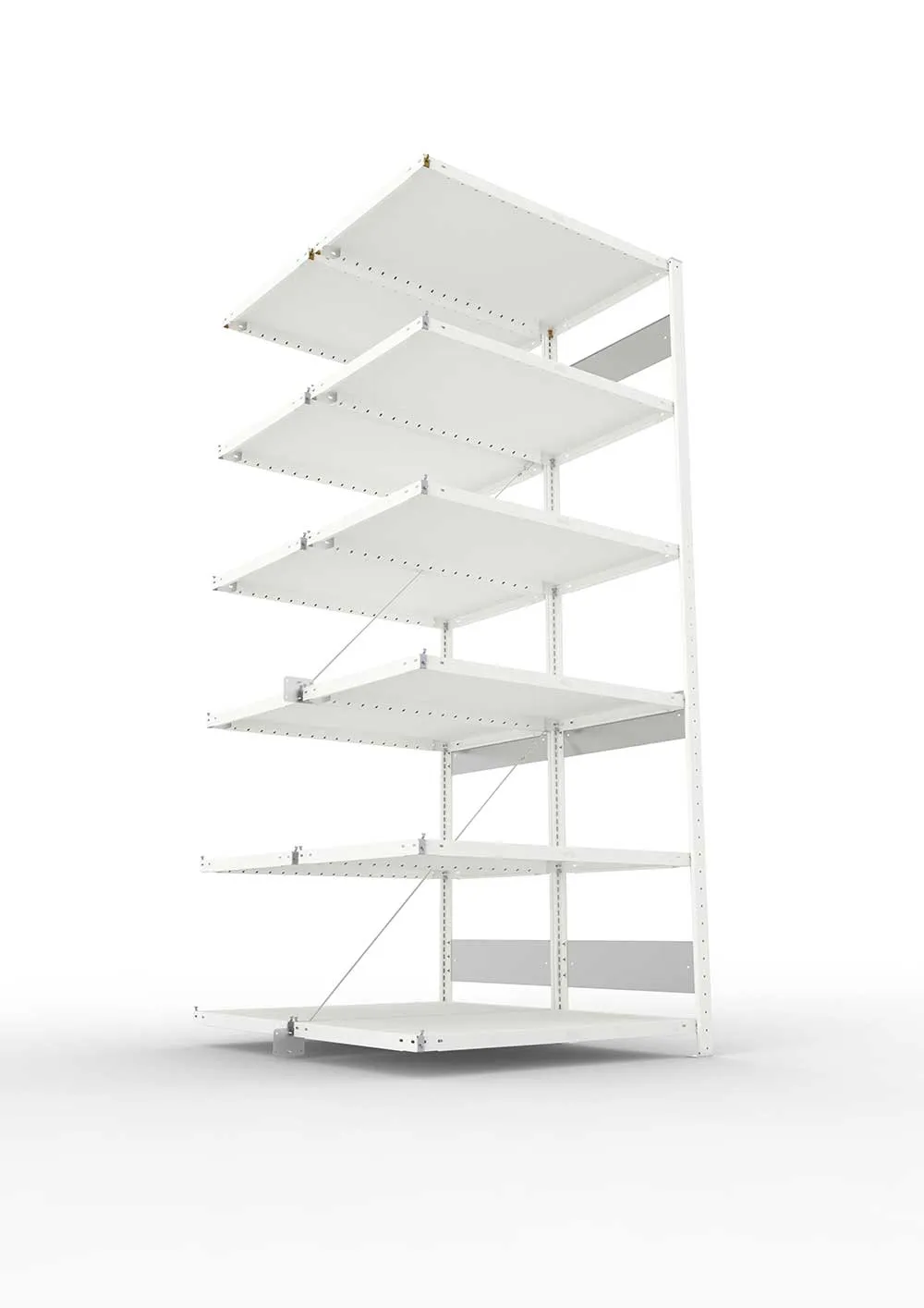 Metallregal Pro-Flex Stecksystem Doppelanbauregal – 250×100×50 cm, 230 kg, RAL 7035