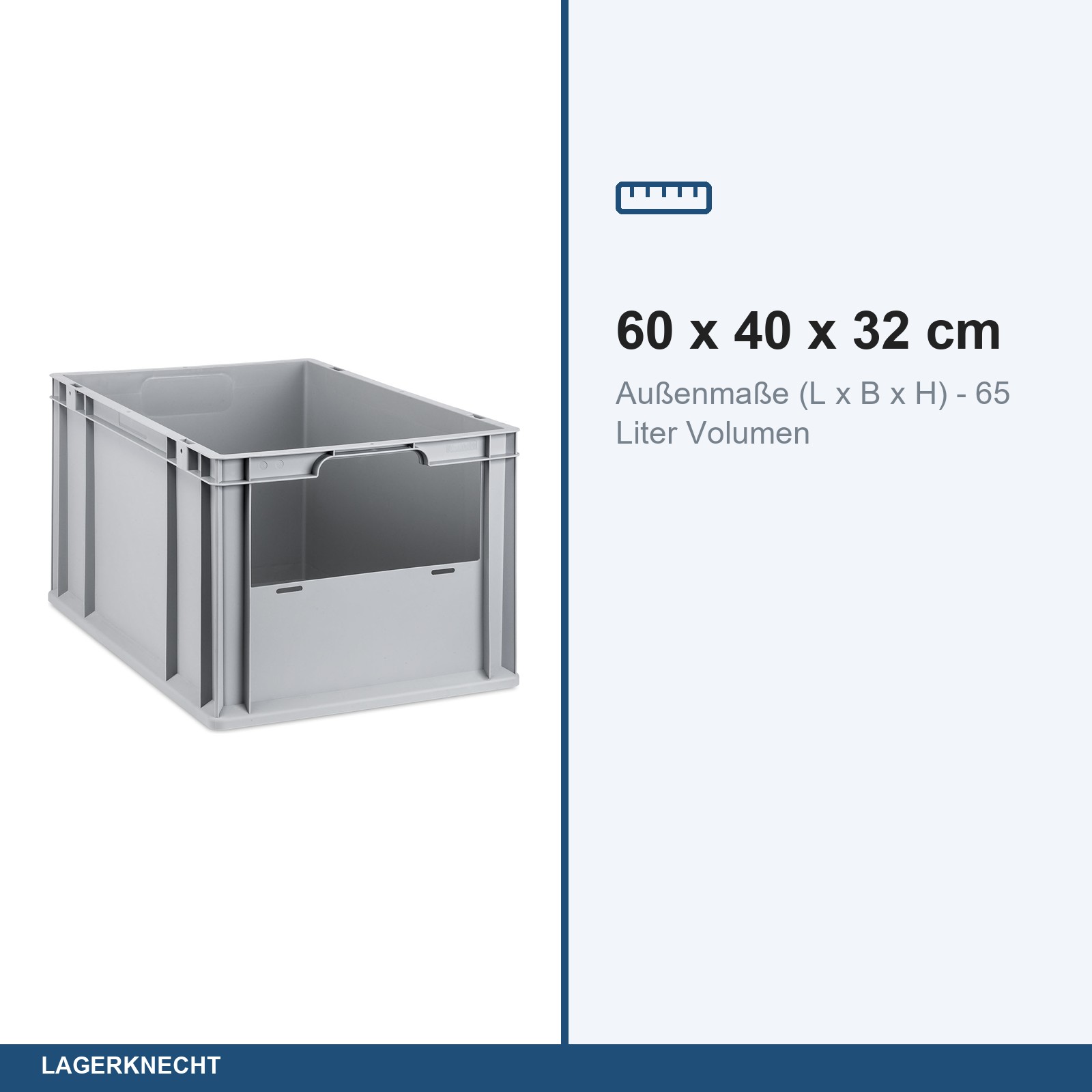 Eurobox 60x40x32 cm, NextGen Insight, Front offen