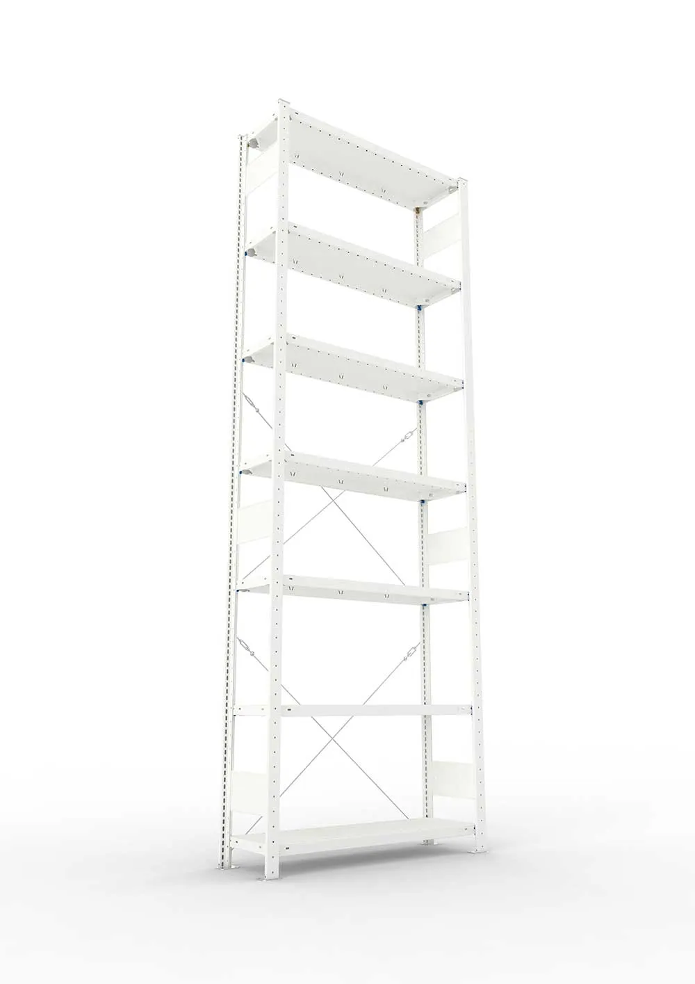 Metallregal Pro-Max Stecksystem Grundregal – 300×100×30 cm, 150 kg, RAL 7035, 7 Böden