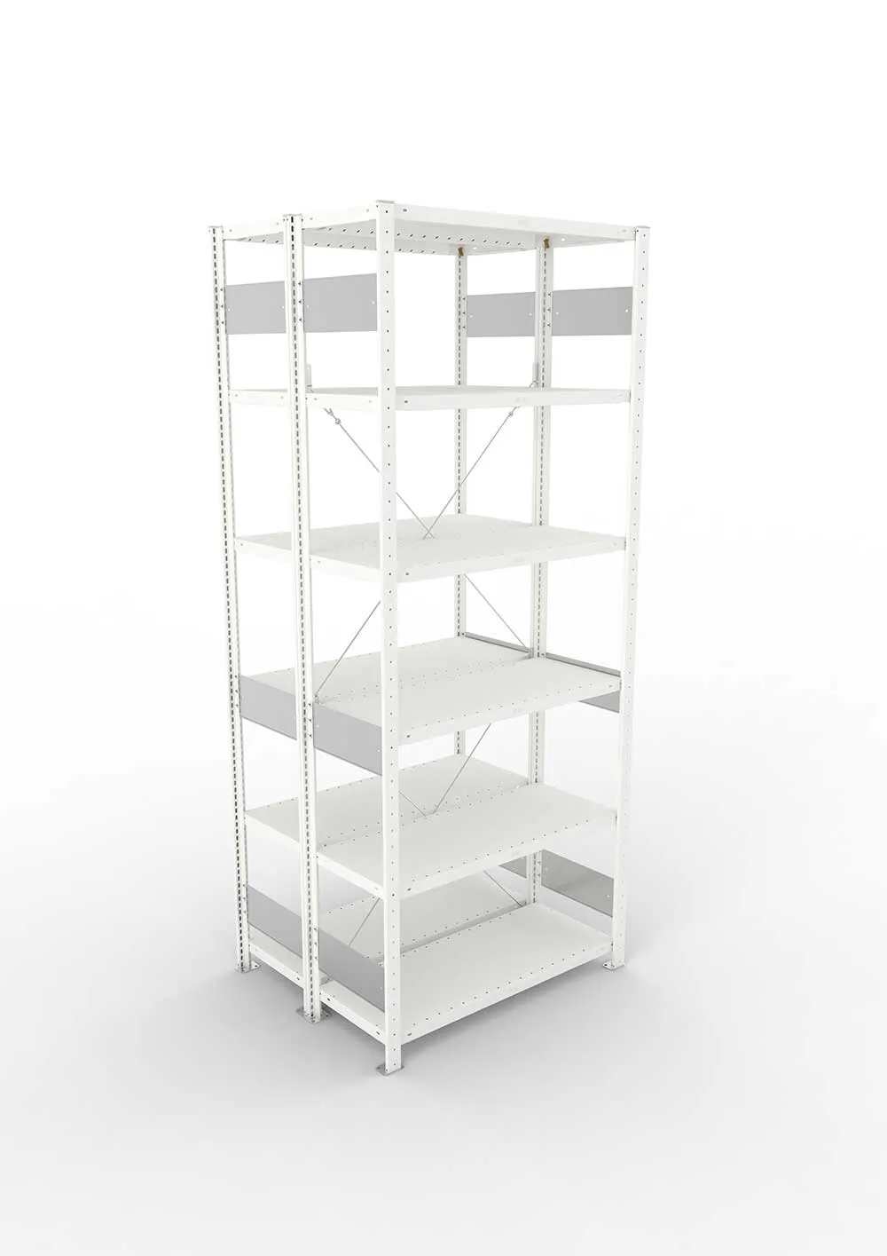 Metallregal Pro-Flex Stecksystem Doppelgrundregal – 250×100×30 cm, 230 kg, RAL 7035
