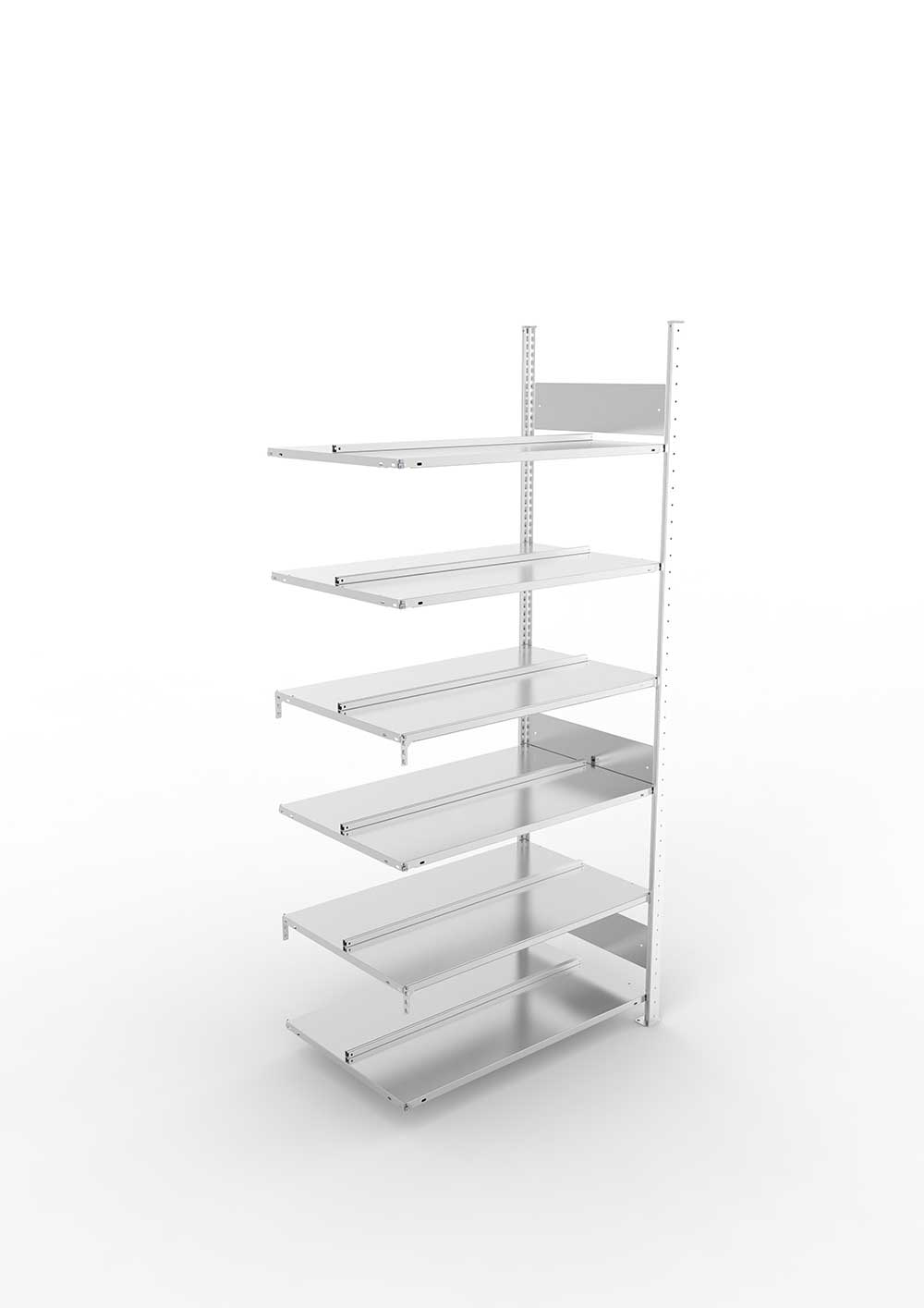 Büroregal Pro-Flex Stecksystem Anbauregal – 220×100×60 cm, verzinkt, doppelseitig