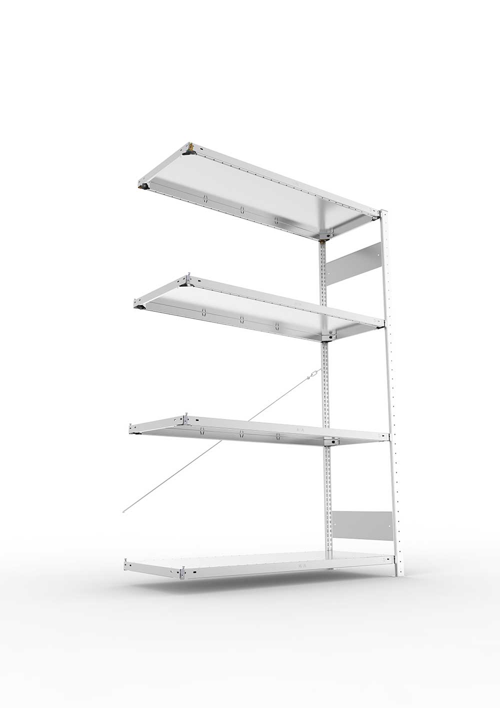 Kellerregal Pro-Flex Stecksystem Anbauregal – 200×130×50 cm, 230 kg, verzinkt, 4 Böden