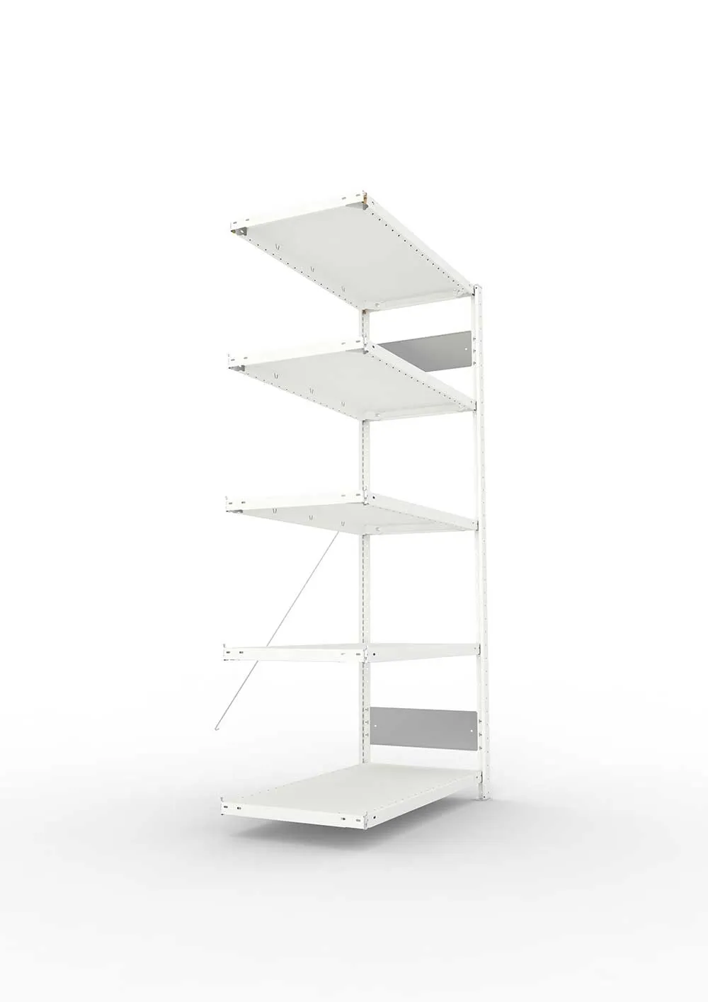 Metallregal Pro-Flex Stecksystem Anbauregal – 200×100×50 cm, 150 kg, RAL 7035, 5 Böden
