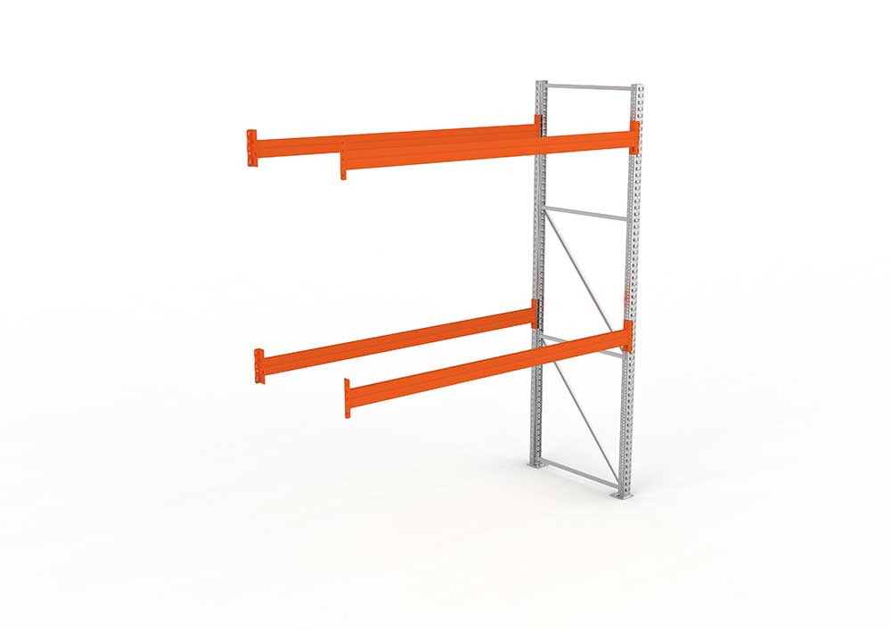 Palettenregal Anbaumodul – 330×278×110 cm, bis 1000 kg, 3 Ebenen