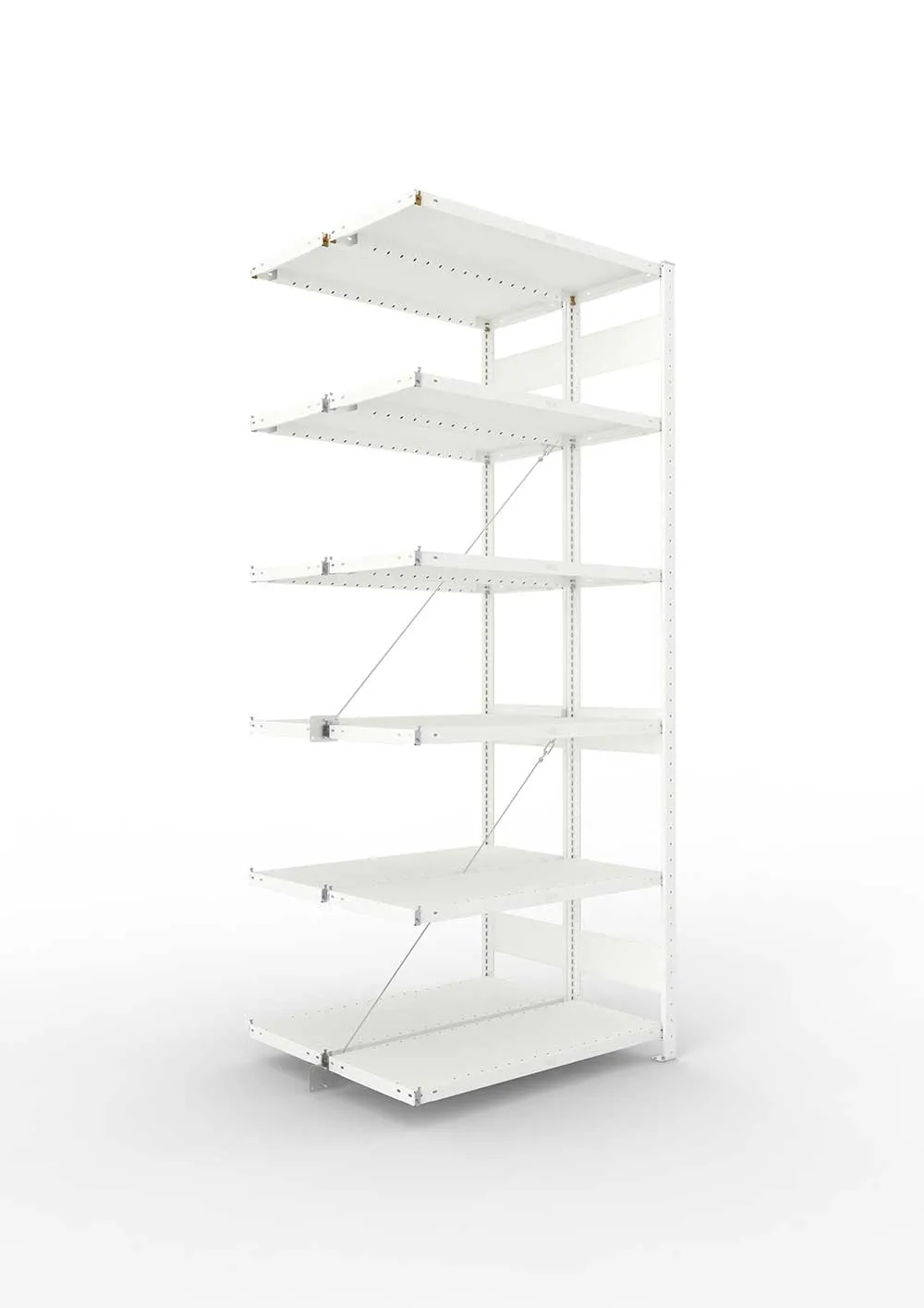 Metallregal Pro-Max Stecksystem Doppelanbauregal – 250×100×40 cm, 230 kg, RAL 7035
