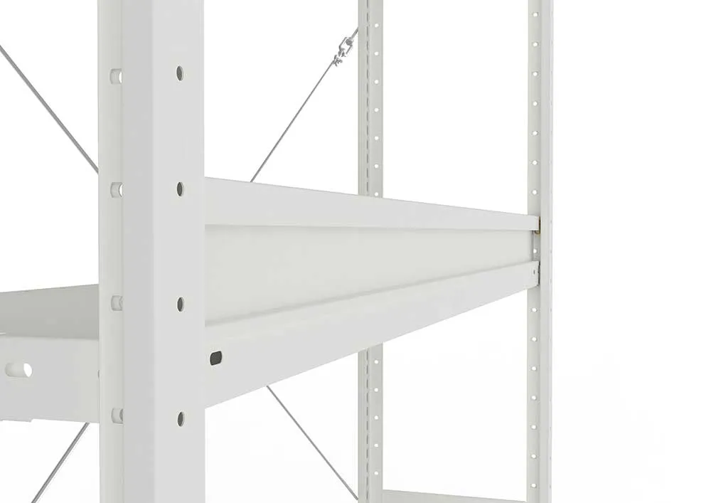Metallregal Steck Schüttgutleiste 1300 x 75 RAL 7035 kpl. mit Sicherheitsumschlag